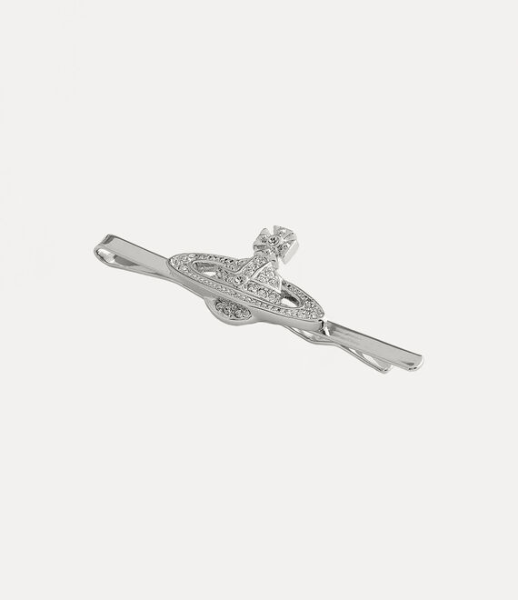 Vivienne Westwood Mini Bas Relief Tie Clip in Silver-tone